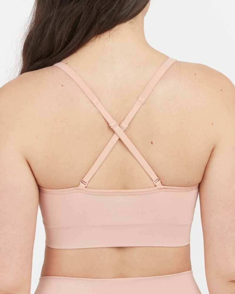 Bralette Spanx EcoCare Seamless Shaping Longline Růžové | 7406195-GR