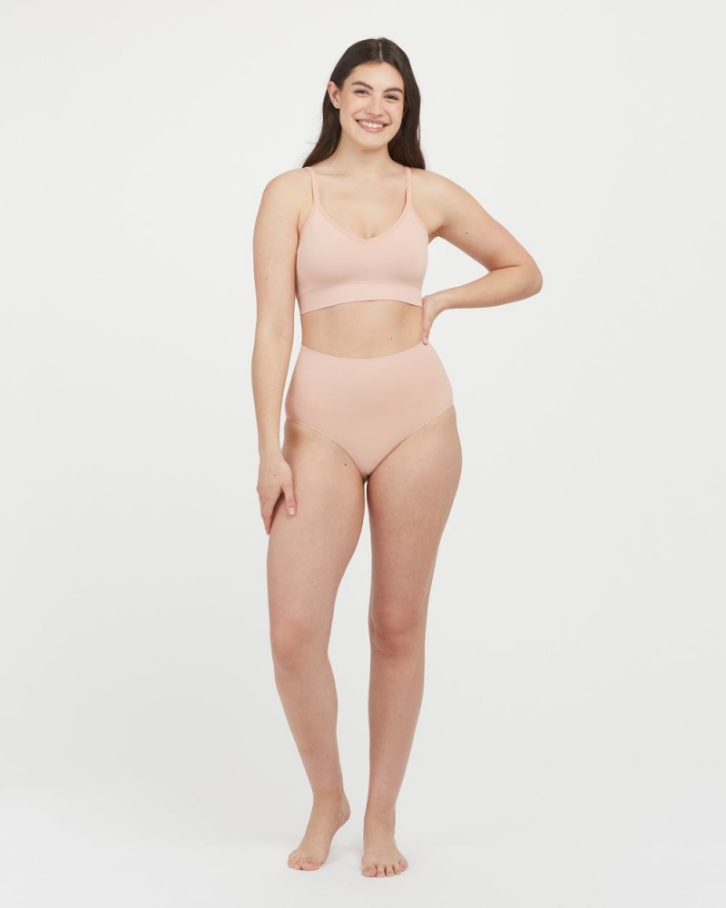 Bralette Spanx EcoCare Seamless Shaping Longline Růžové | 7406195-GR