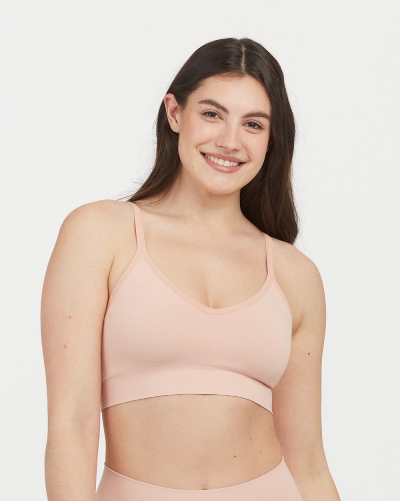 Bralette Spanx EcoCare Seamless Shaping Longline Růžové | 7406195-GR
