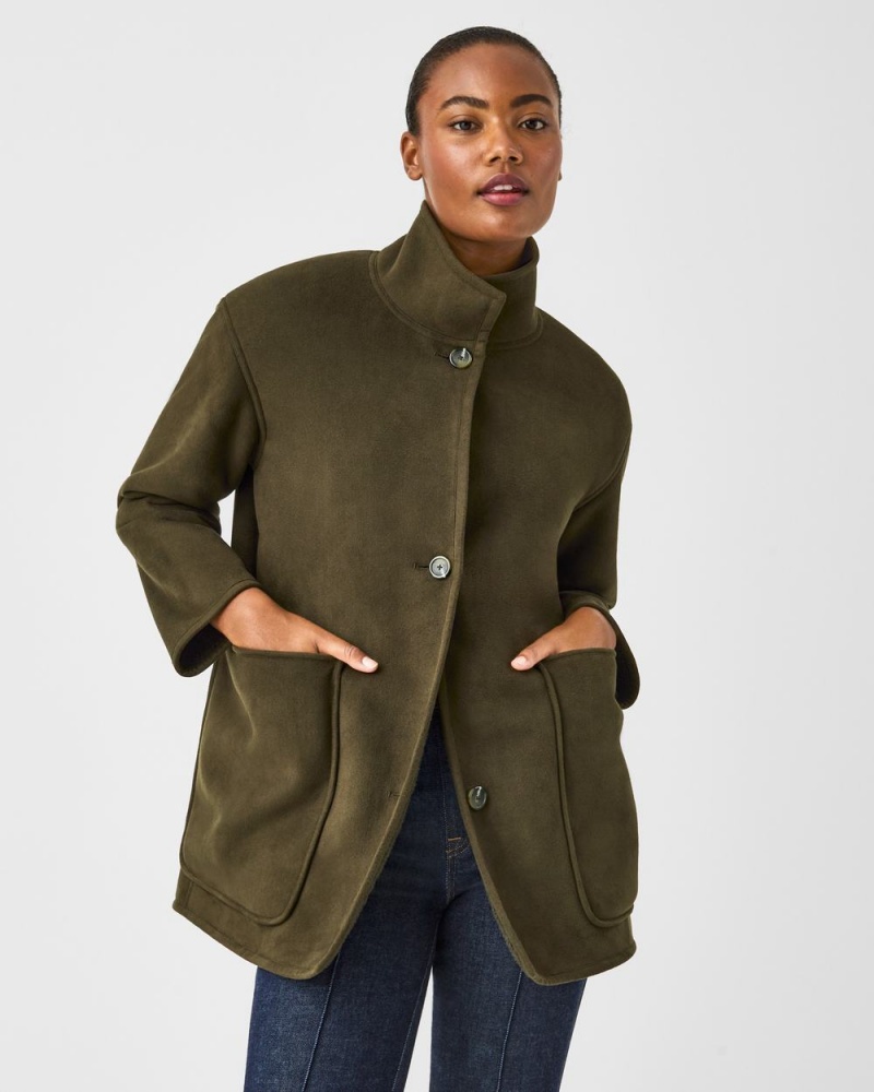 Bundy Spanx Reversible Semišové Sherpa Zelene | 9326051-WJ