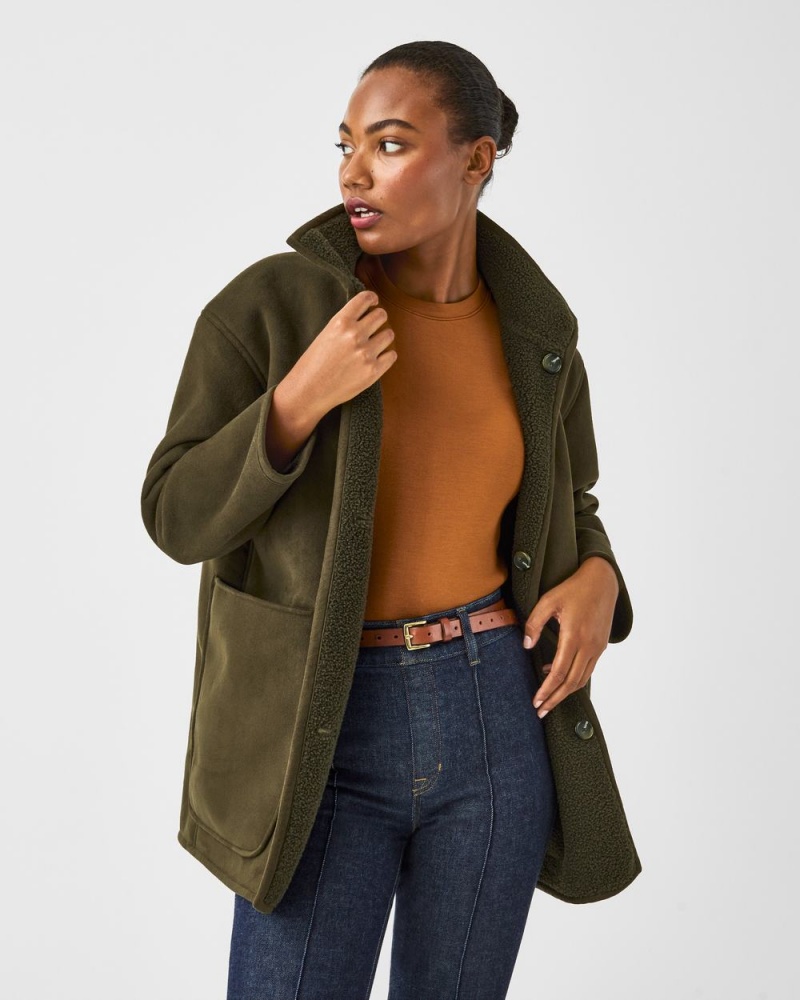 Bundy Spanx Reversible Semišové Sherpa Zelene | 9326051-WJ