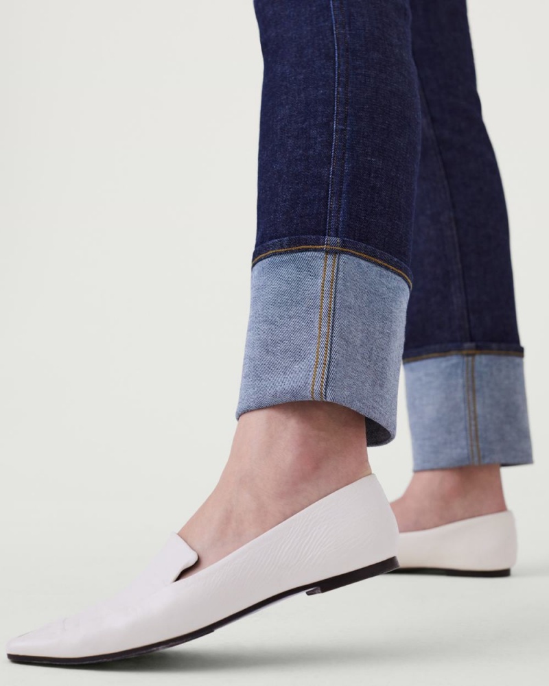 Džíny Spanx Cuffed Rovný Leg Indigo | 7649283-ZB