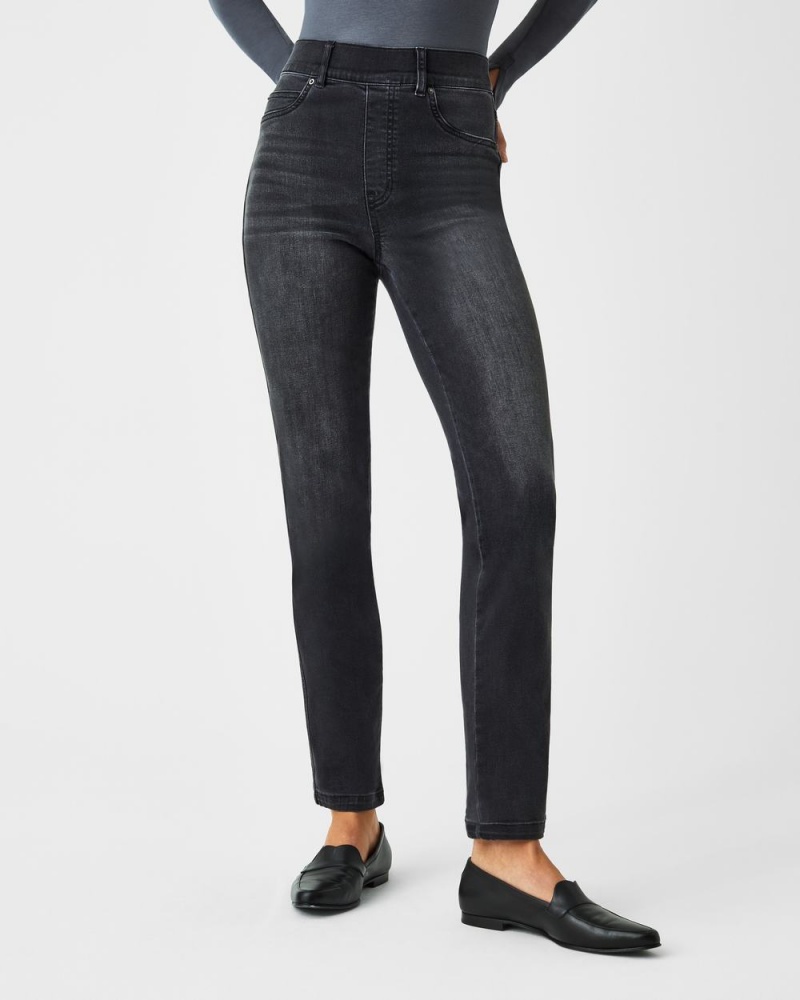 Džíny Spanx Rovný Leg Černé | 5402631-CW