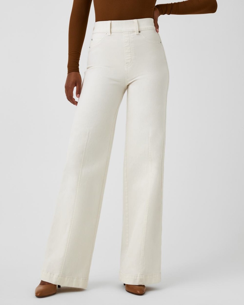 Džíny Spanx Seamed Front Široké Leg Bílé | 1384526-KF
