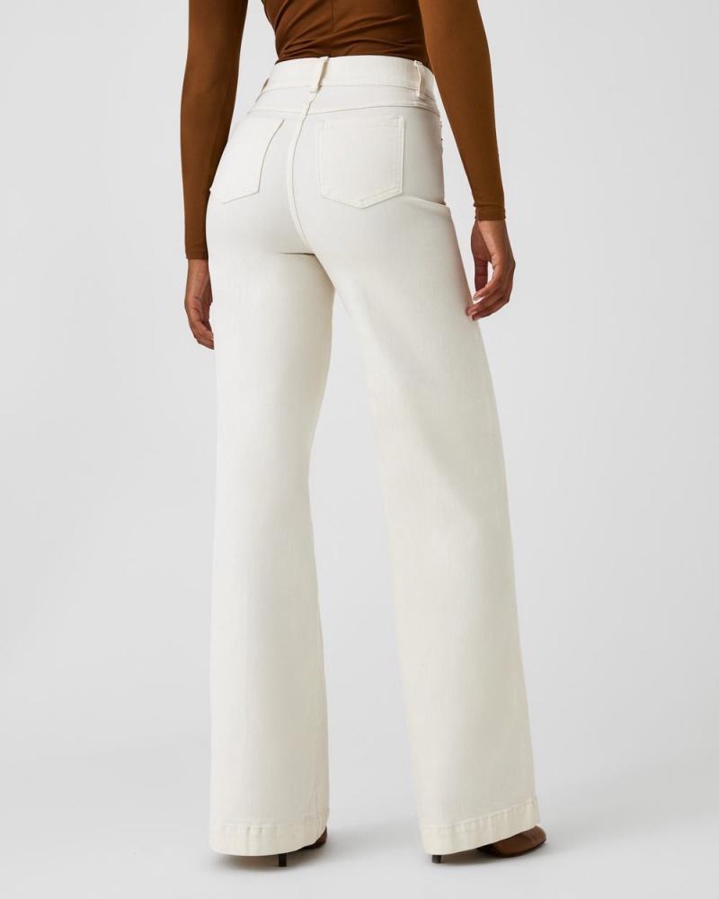 Džíny Spanx Seamed Front Široké Leg Bílé | 1384526-KF