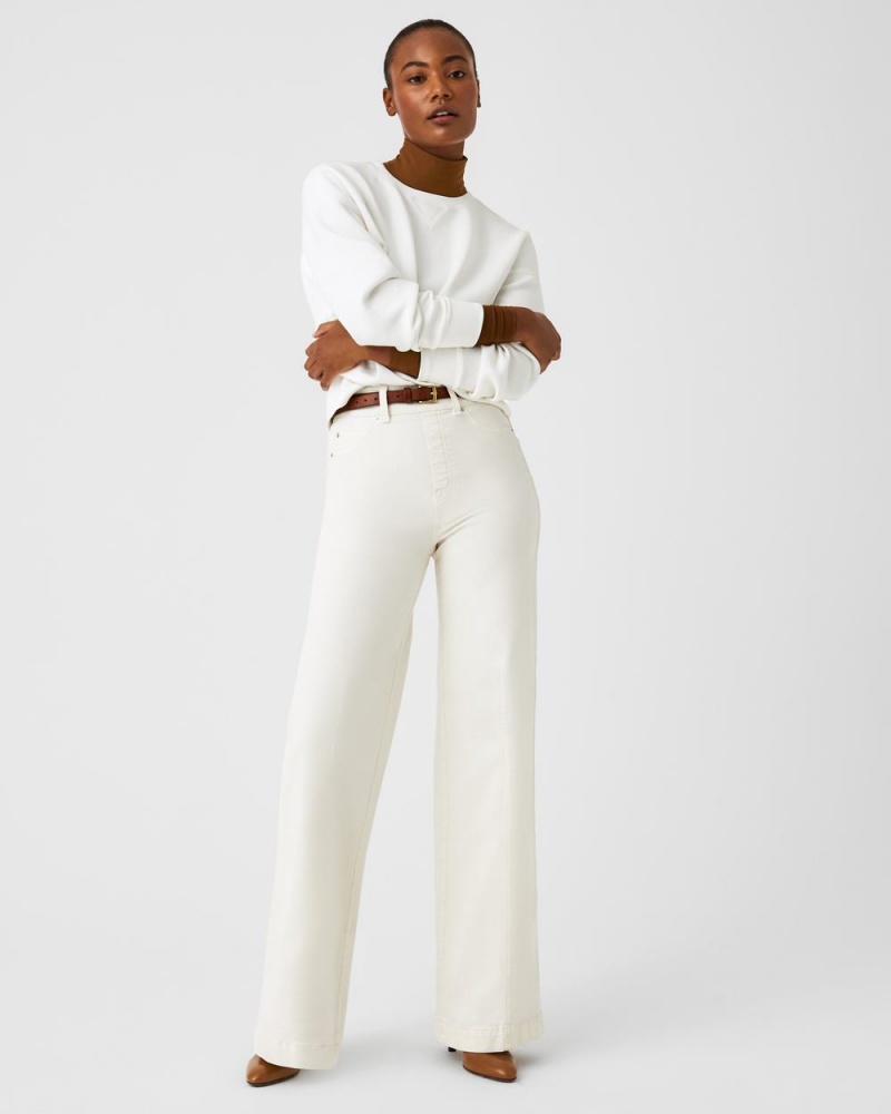 Džíny Spanx Seamed Front Široké Leg Bílé | 1384526-KF