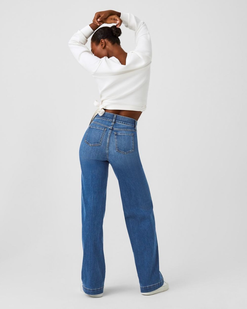 Džíny Spanx Seamed Front Široké Leg Indigo | 5610273-KD