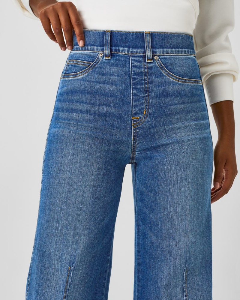 Džíny Spanx Seamed Front Široké Leg Indigo | 5610273-KD