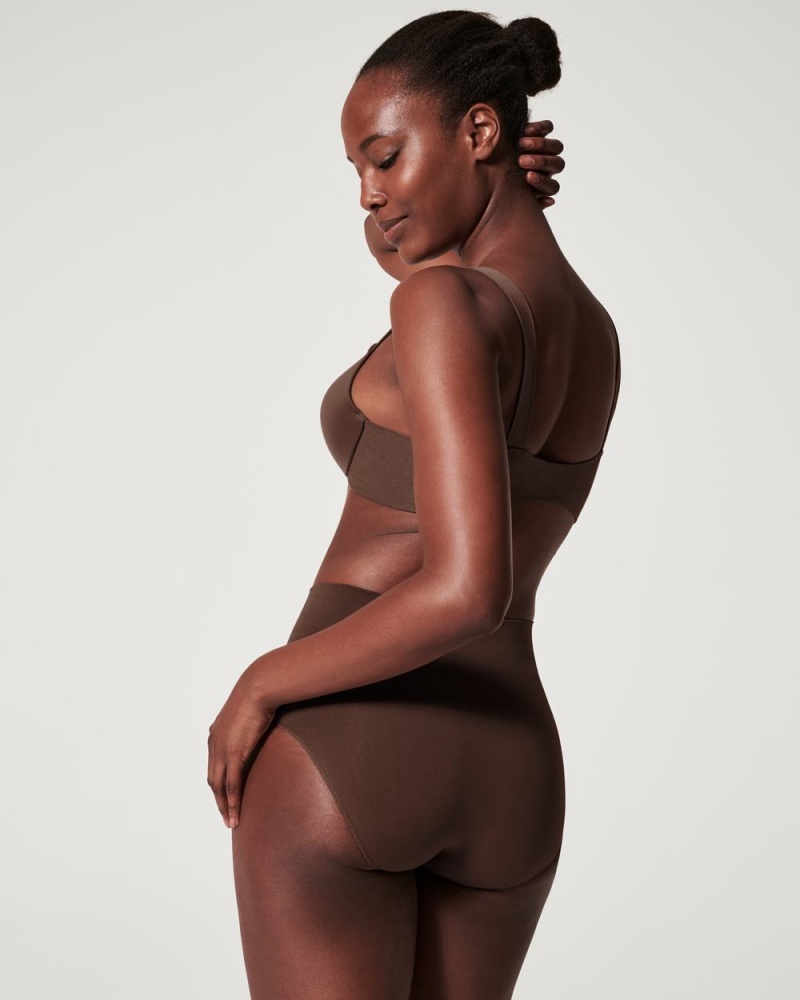 Kalhotky Spanx EcoCare Seamless Shaping Hnědé | 9187620-OJ
