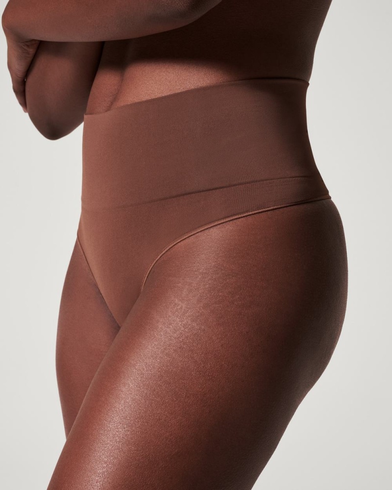 Kalhotky Spanx EcoCare Seamless Shaping Hnědé | 9548036-EJ