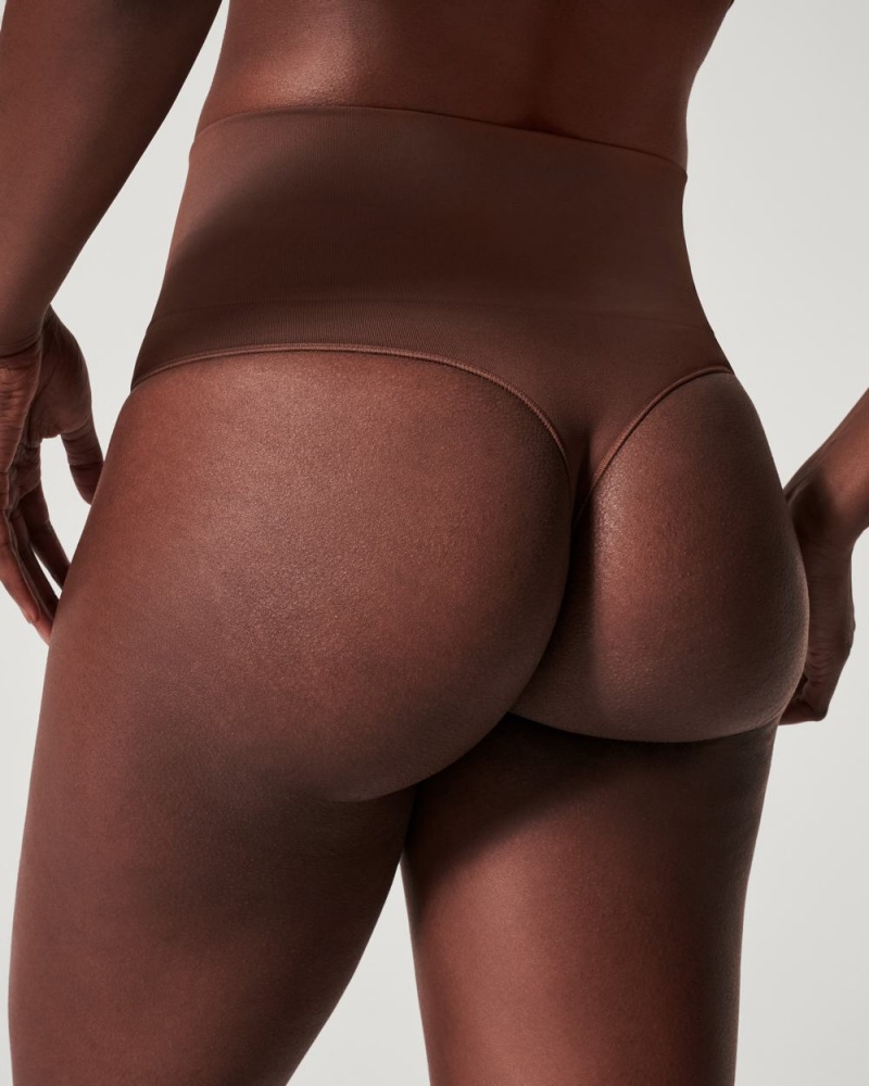 Kalhotky Spanx EcoCare Seamless Shaping Hnědé | 9548036-EJ