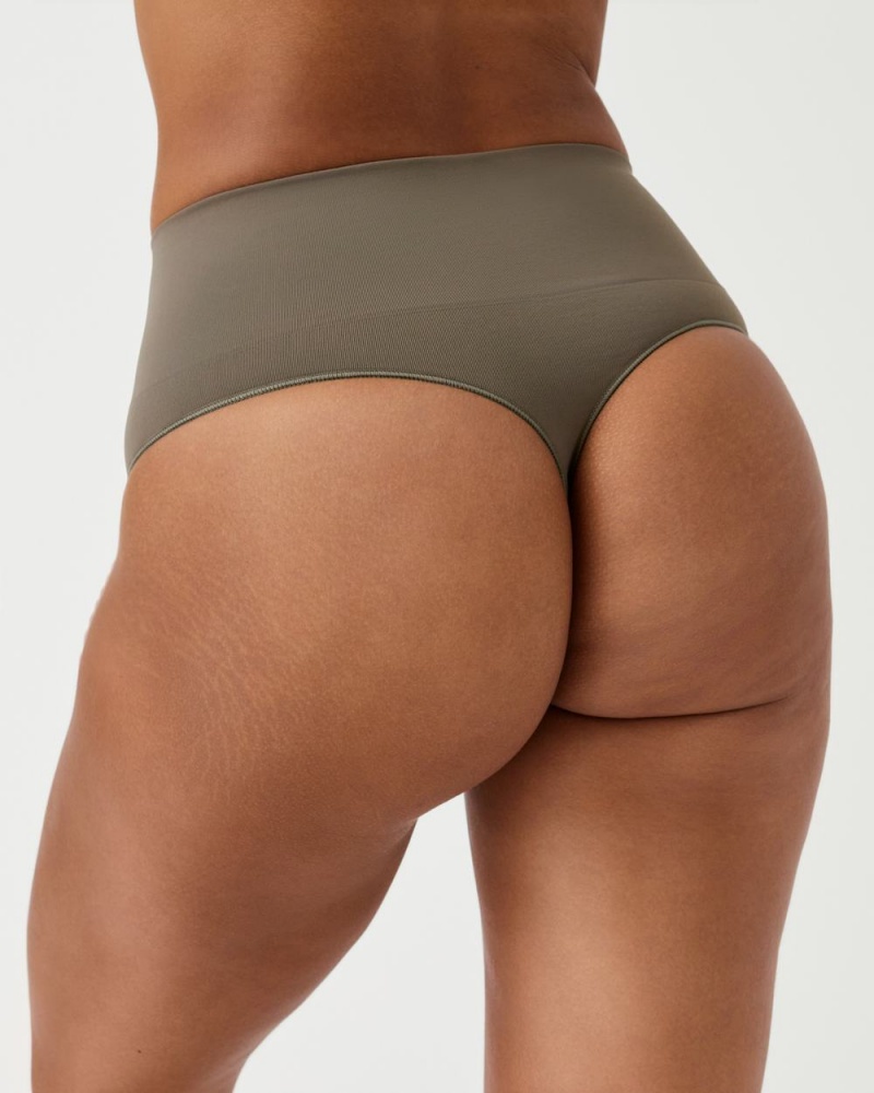 Kalhotky Spanx EcoCare Seamless Shaping Olivy Zelené | 8210356-UP