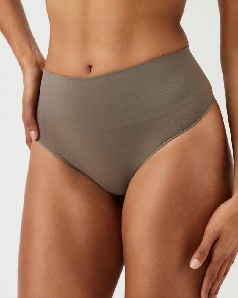 Kalhotky Spanx EcoCare Seamless Shaping Olivy Zelené | 8210356-UP