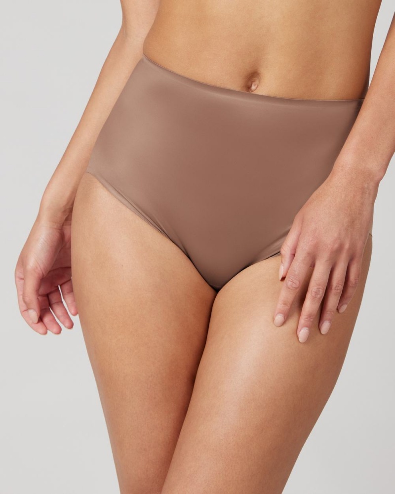 Kalhotky Spanx Shaping Satin Cafe Au Lait | 2943857-MY