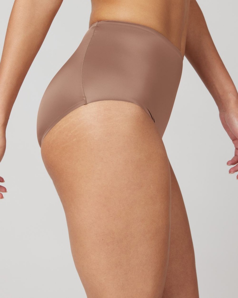 Kalhotky Spanx Shaping Satin Cafe Au Lait | 2943857-MY