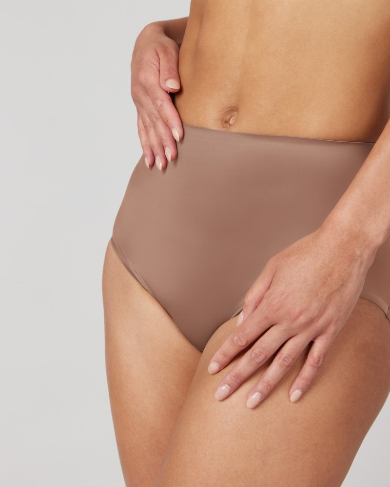 Kalhotky Spanx Shaping Satin Cafe Au Lait | 2943857-MY