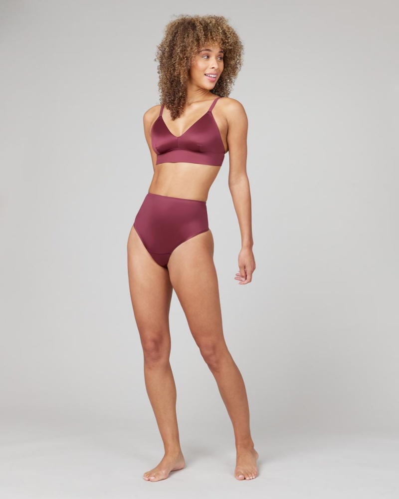 Kalhotky Spanx Shaping Satin Cafe Au Lait | 6425317-UR