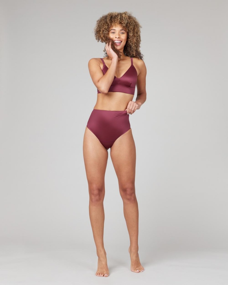 Kalhotky Spanx Shaping Satin Cafe Au Lait | 6425317-UR