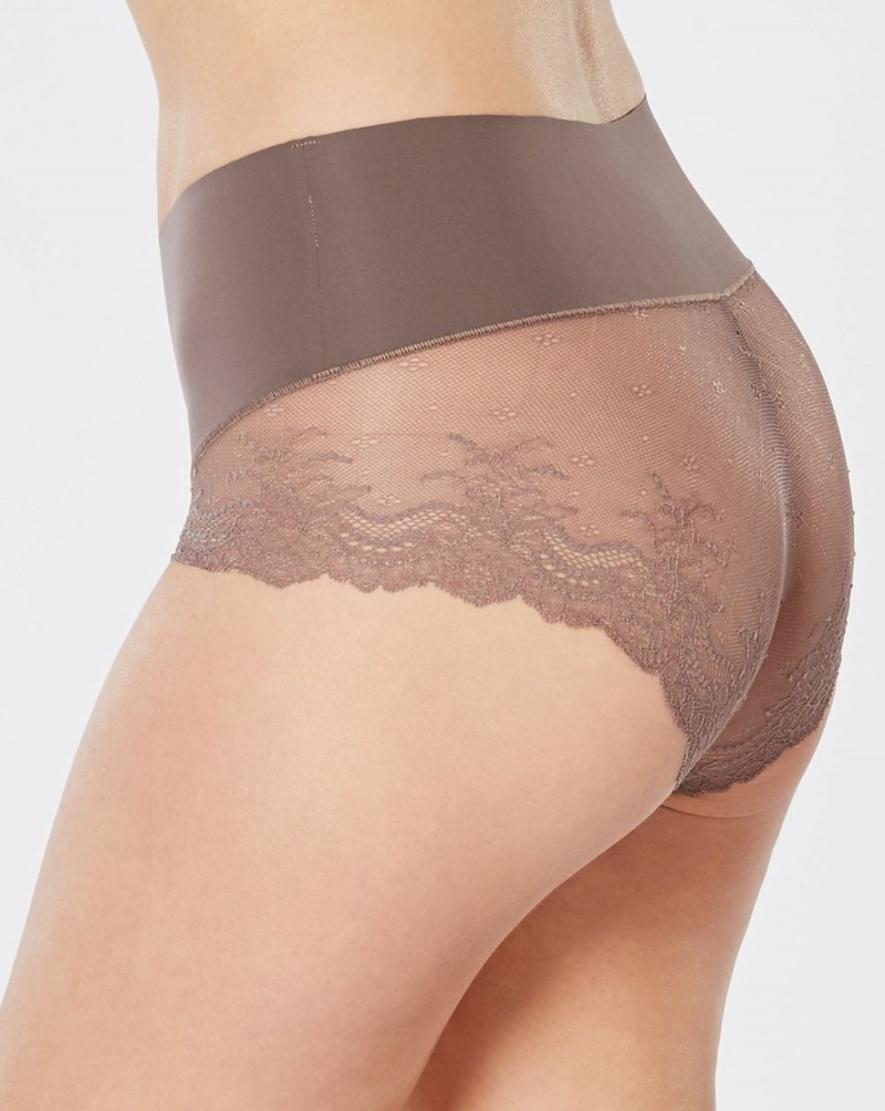 Kalhotky Spanx Undie-tectable® Krajkové Hi-Hipster Hnědé Šedé | 2869173-BV