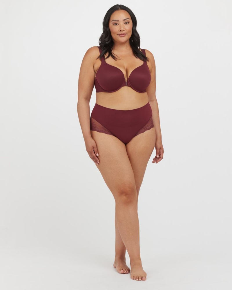 Kalhotky Spanx Undie-tectable® Krajkové Hi-Hipster Vínové | 6847310-HU