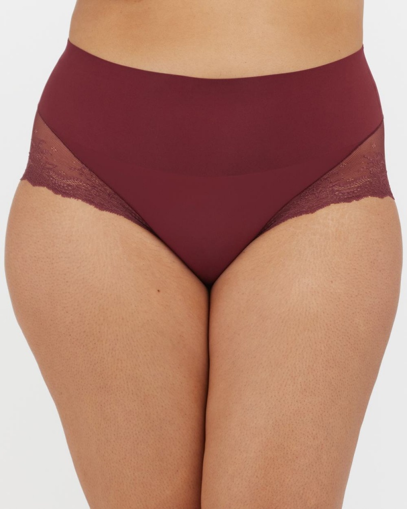 Kalhotky Spanx Undie-tectable® Krajkové Hi-Hipster Vínové | 6847310-HU