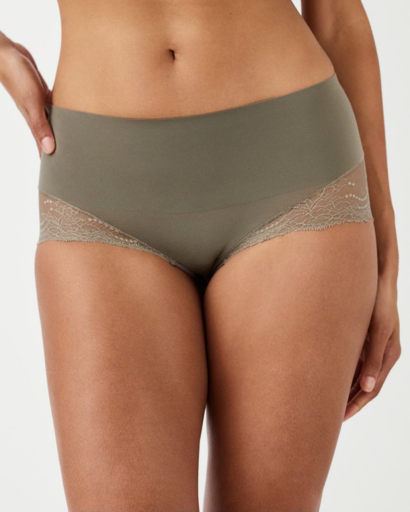Kalhotky Spanx Undie-tectable® Krajkové Hi-Hipster Olivy Zelené | 6124809-KS