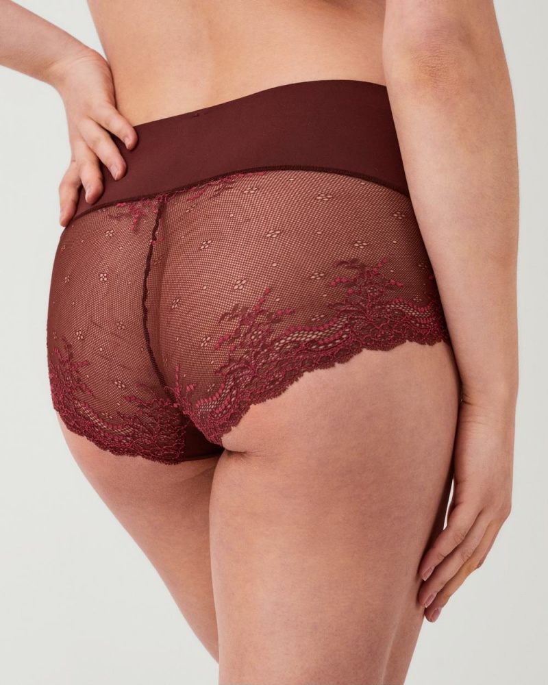 Kalhotky Spanx Undie-tectable® Krajkové Hi-Hipster Hnědé Růžové | 8041392-TP