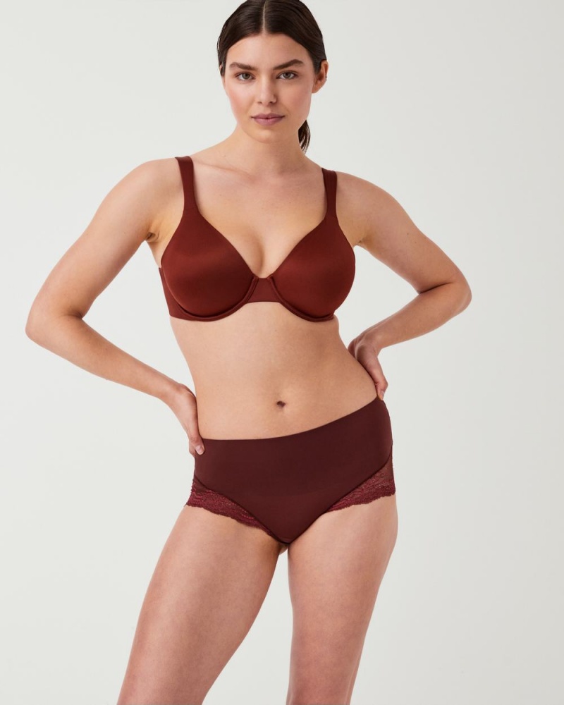 Kalhotky Spanx Undie-tectable® Krajkové Hi-Hipster Hnědé Růžové | 8041392-TP