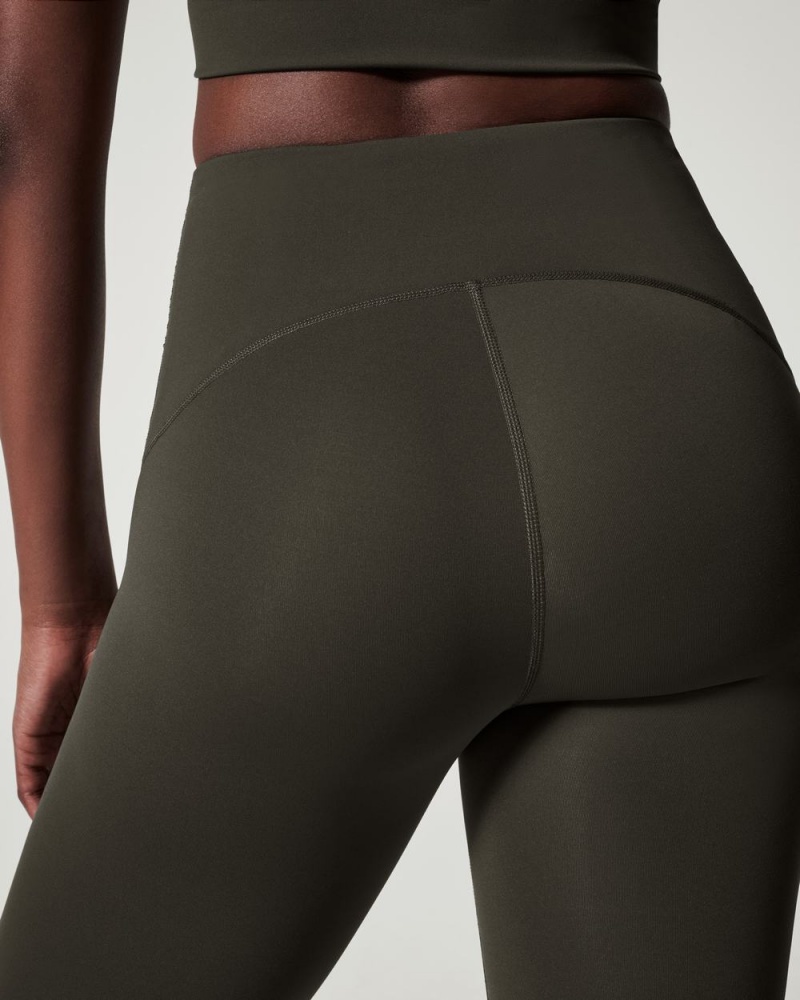 Kalhoty Spanx Booty Boost® Active Ankle Flare Olivy Zelené | 5734918-WF