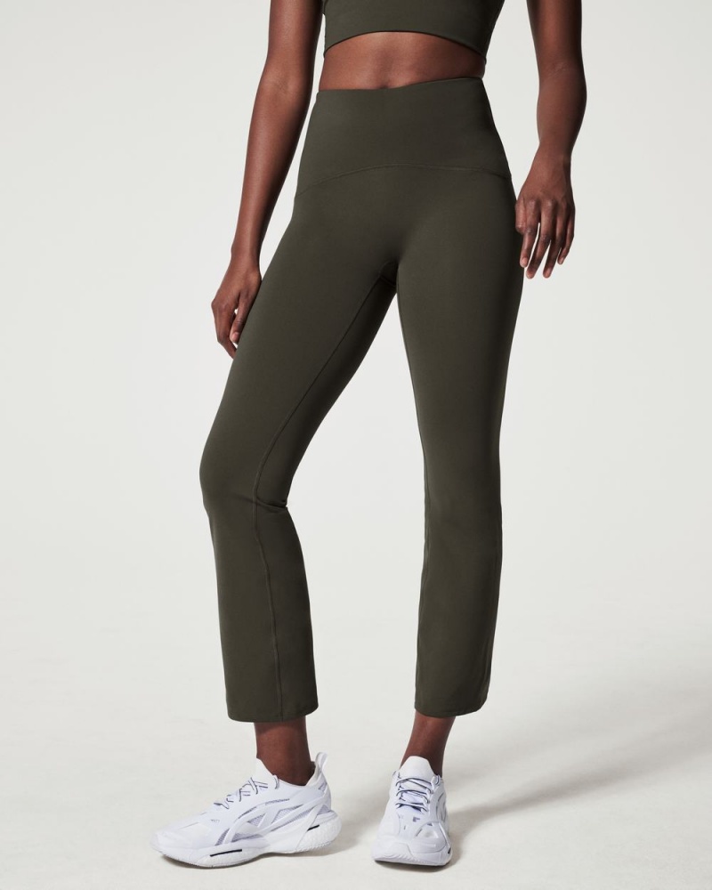 Kalhoty Spanx Booty Boost® Active Ankle Flare Olivy Zelené | 5734918-WF