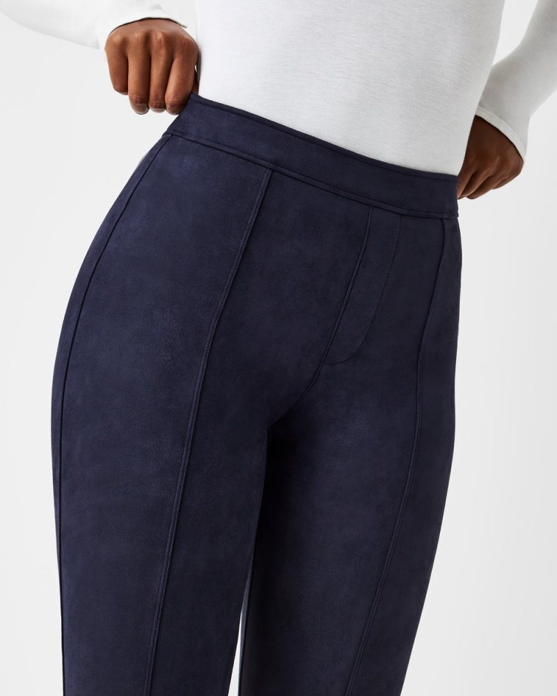 Kalhoty Spanx Faux Semišové Flare Tmavě Blankyt | 4298350-VE
