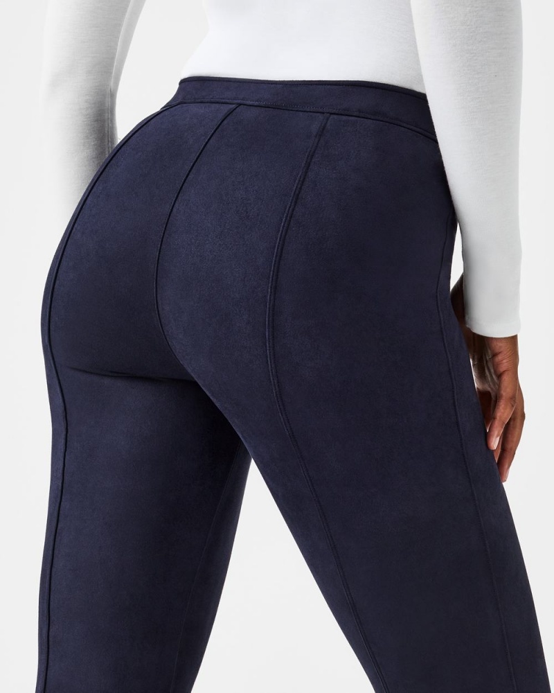 Kalhoty Spanx Faux Semišové Flare Tmavě Blankyt | 4298350-VE