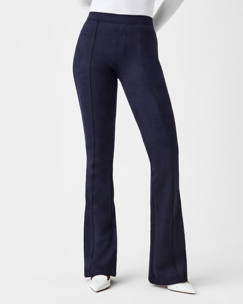 Kalhoty Spanx Faux Semišové Flare Tmavě Blankyt | 4298350-VE