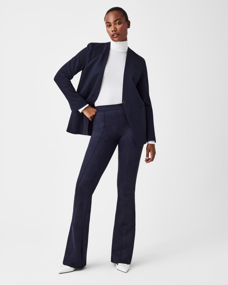 Kalhoty Spanx Faux Semišové Flare Tmavě Blankyt | 4298350-VE