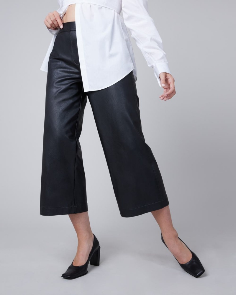 Kalhoty Spanx Læder-Like Culottes Černé | 2159463-FE