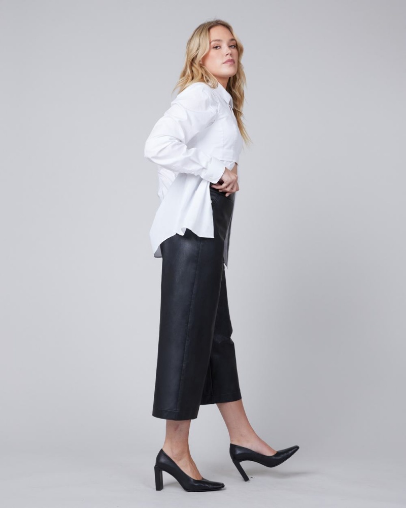 Kalhoty Spanx Læder-Like Culottes Černé | 2159463-FE