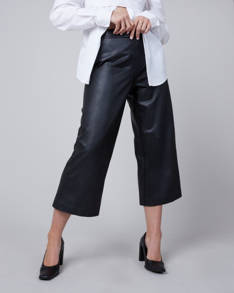 Kalhoty Spanx Læder-Like Culottes Černé | 2159463-FE