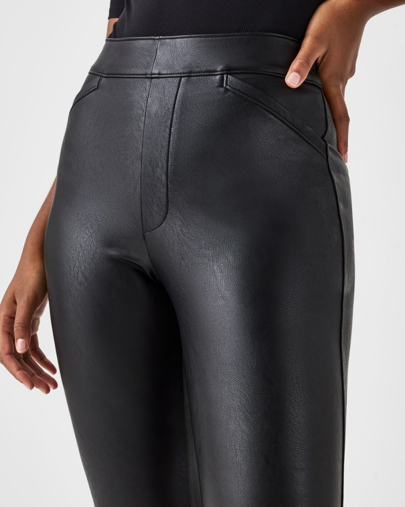 Kalhoty Spanx Læder-Like Flare Černé | 3012496-XV