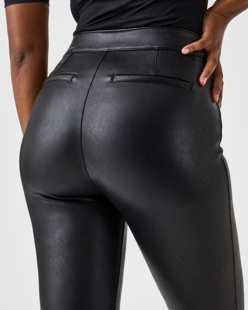 Kalhoty Spanx Læder-Like Flare Černé | 3012496-XV