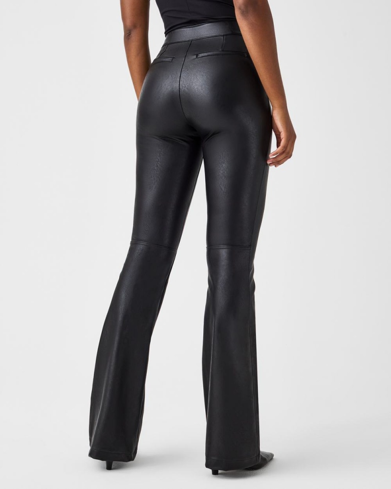 Kalhoty Spanx Læder-Like Flare Černé | 3012496-XV