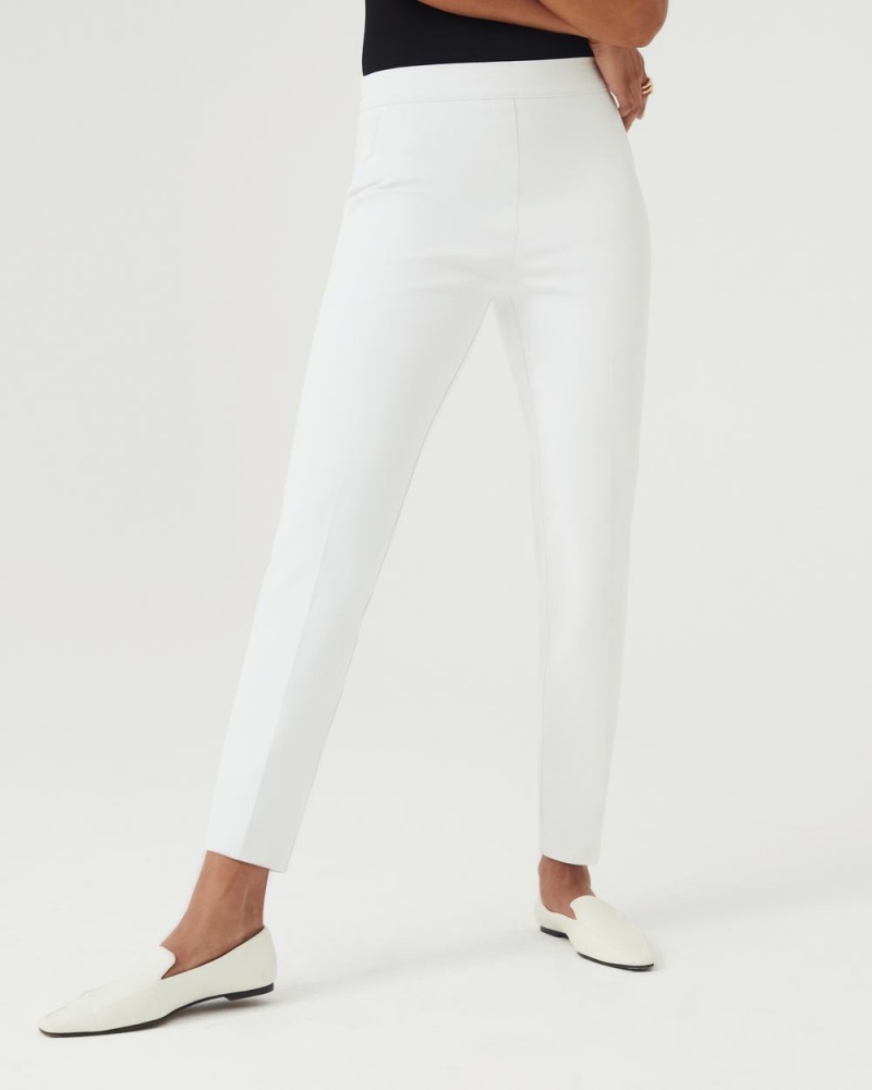 Kalhoty Spanx On-the-Go Ankle Slim Rovný Pant with Ultimate Opacity Technologie Bílé | 7216054-OF