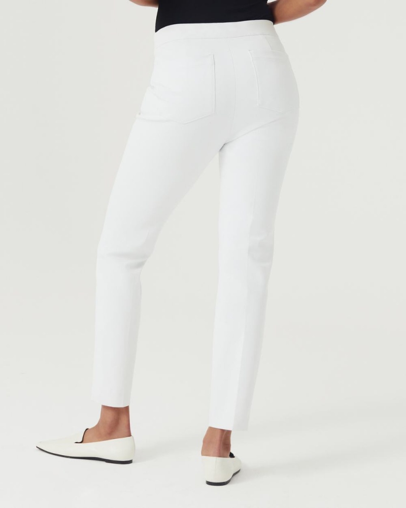Kalhoty Spanx On-the-Go Ankle Slim Rovný Pant with Ultimate Opacity Technologie Bílé | 7216054-OF
