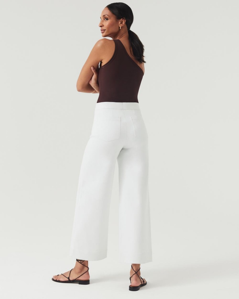 Kalhoty Spanx On-the-Go Široké Leg Pant with Ultimate Opacity Technologie Bílé | 7235619-IN