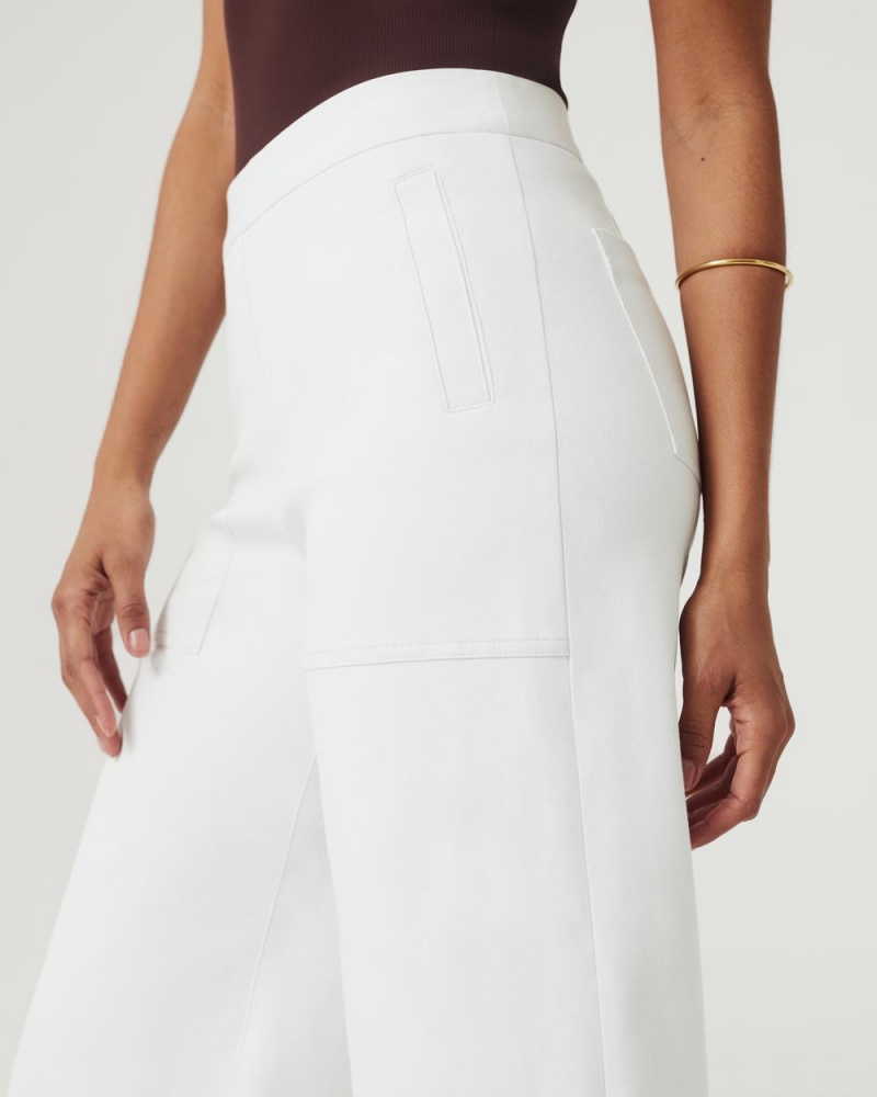 Kalhoty Spanx On-the-Go Široké Leg Pant with Ultimate Opacity Technologie Bílé | 7235619-IN