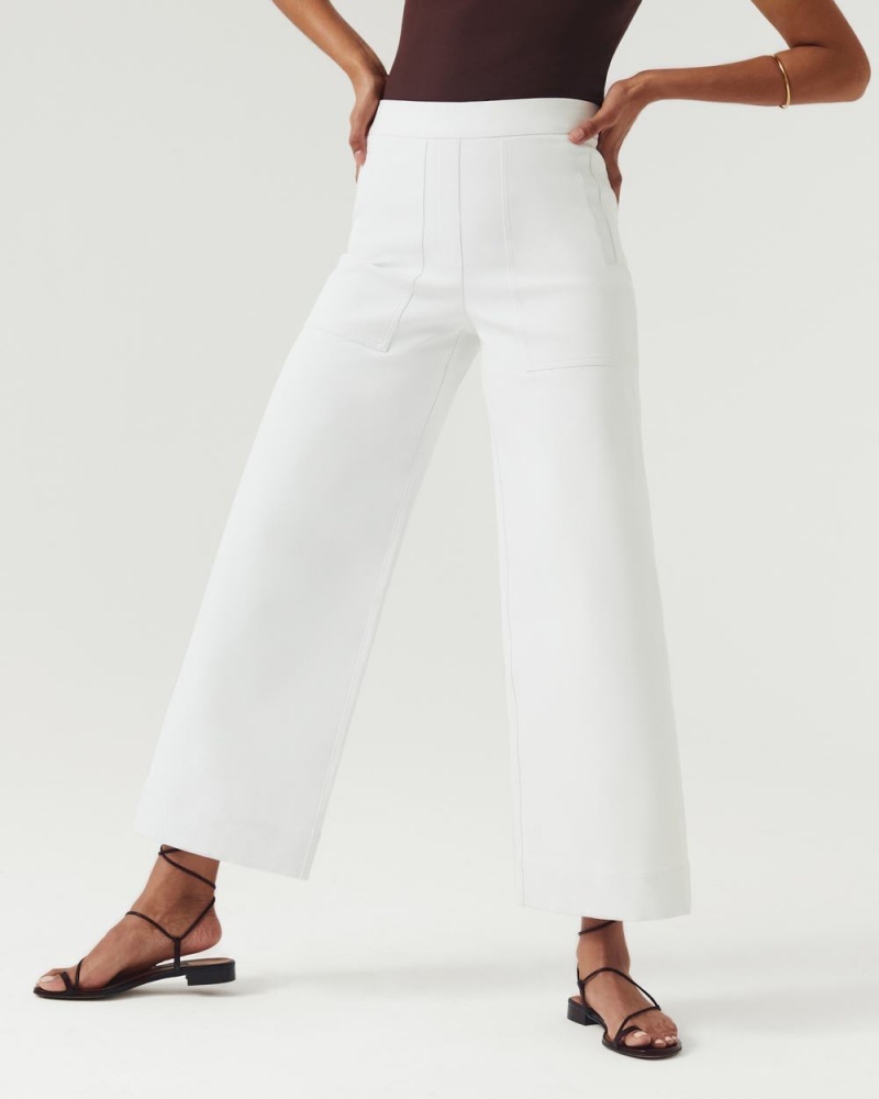 Kalhoty Spanx On-the-Go Široké Leg Pant with Ultimate Opacity Technologie Bílé | 7235619-IN