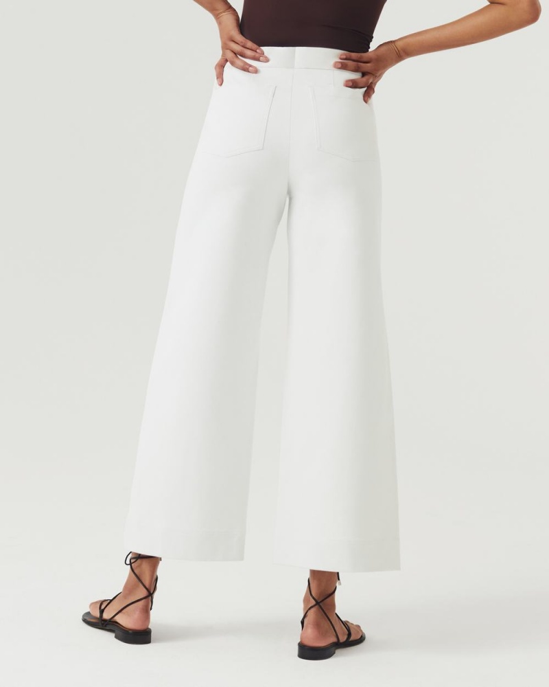 Kalhoty Spanx On-the-Go Široké Leg Pant with Ultimate Opacity Technologie Bílé | 7235619-IN