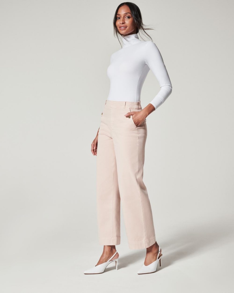 Kalhoty Spanx Stretch Twill Cropped Široké Leg Růžové | 5764213-DO