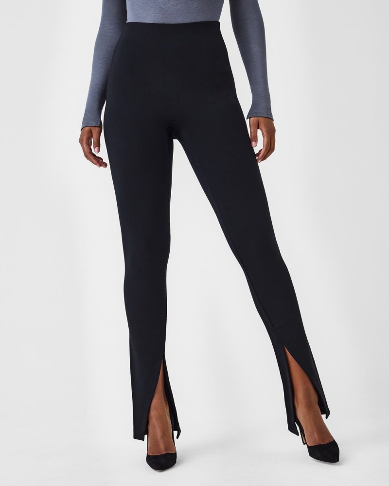 Kalhoty Spanx The Perfect Front Slit Hubená Černé | 6184397-DK