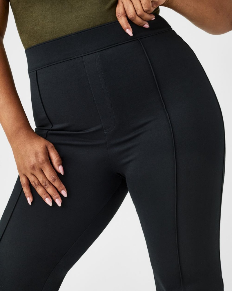 Kalhoty Spanx The Perfect Pant, Hi-Rise Flare in Houndstooth Jacquard Černé | 6147290-EJ