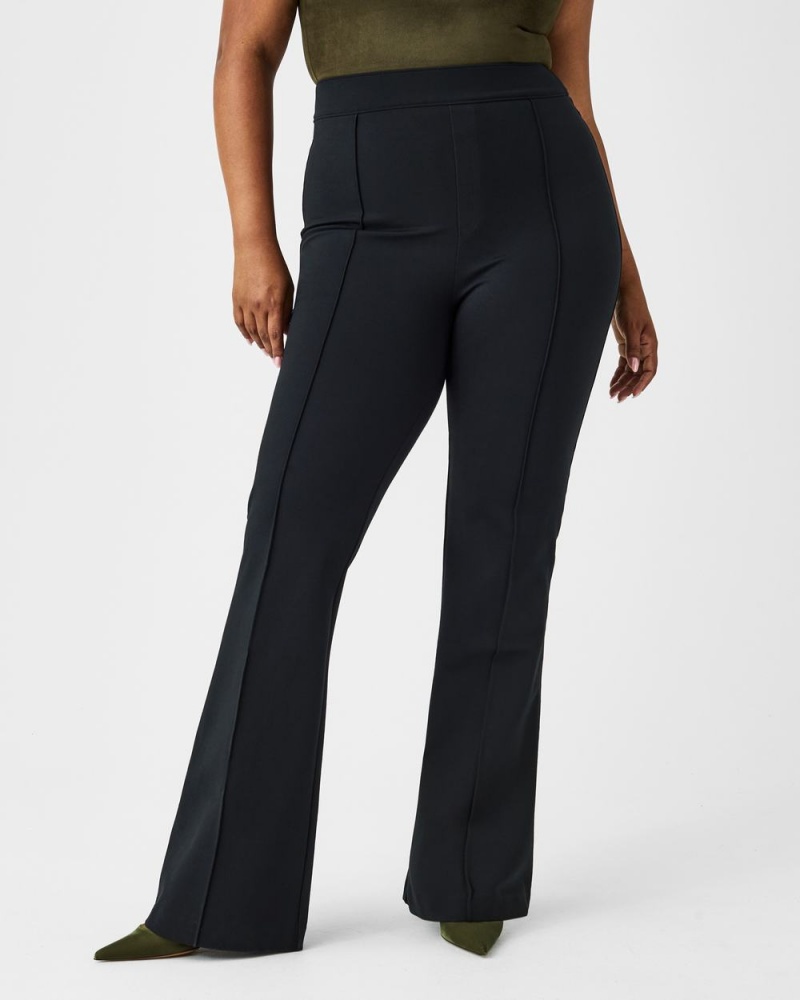 Kalhoty Spanx The Perfect Pant, Hi-Rise Flare in Houndstooth Jacquard Černé | 6147290-EJ